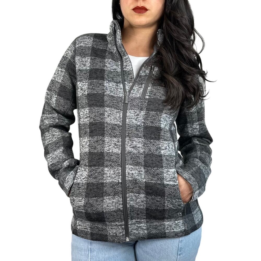 Calvin Klein Gray Plaid Zipper Jacket